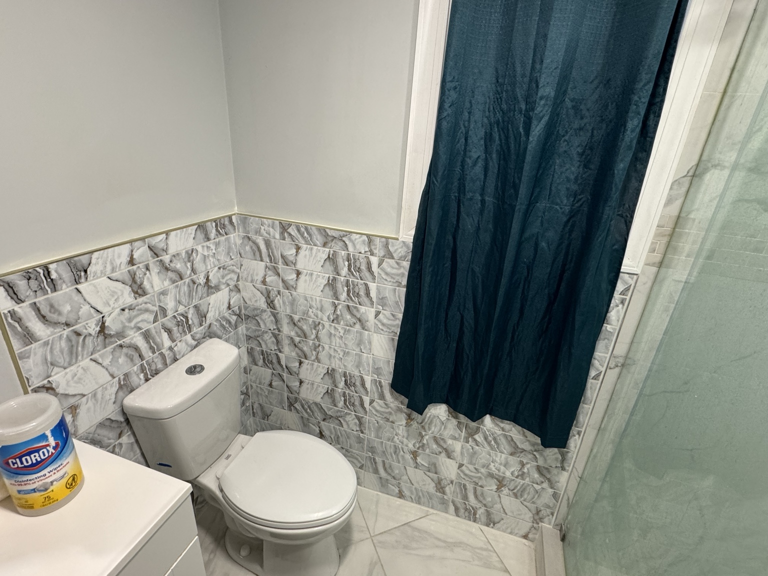 Marble-Look Bathroom Tile Upgrade